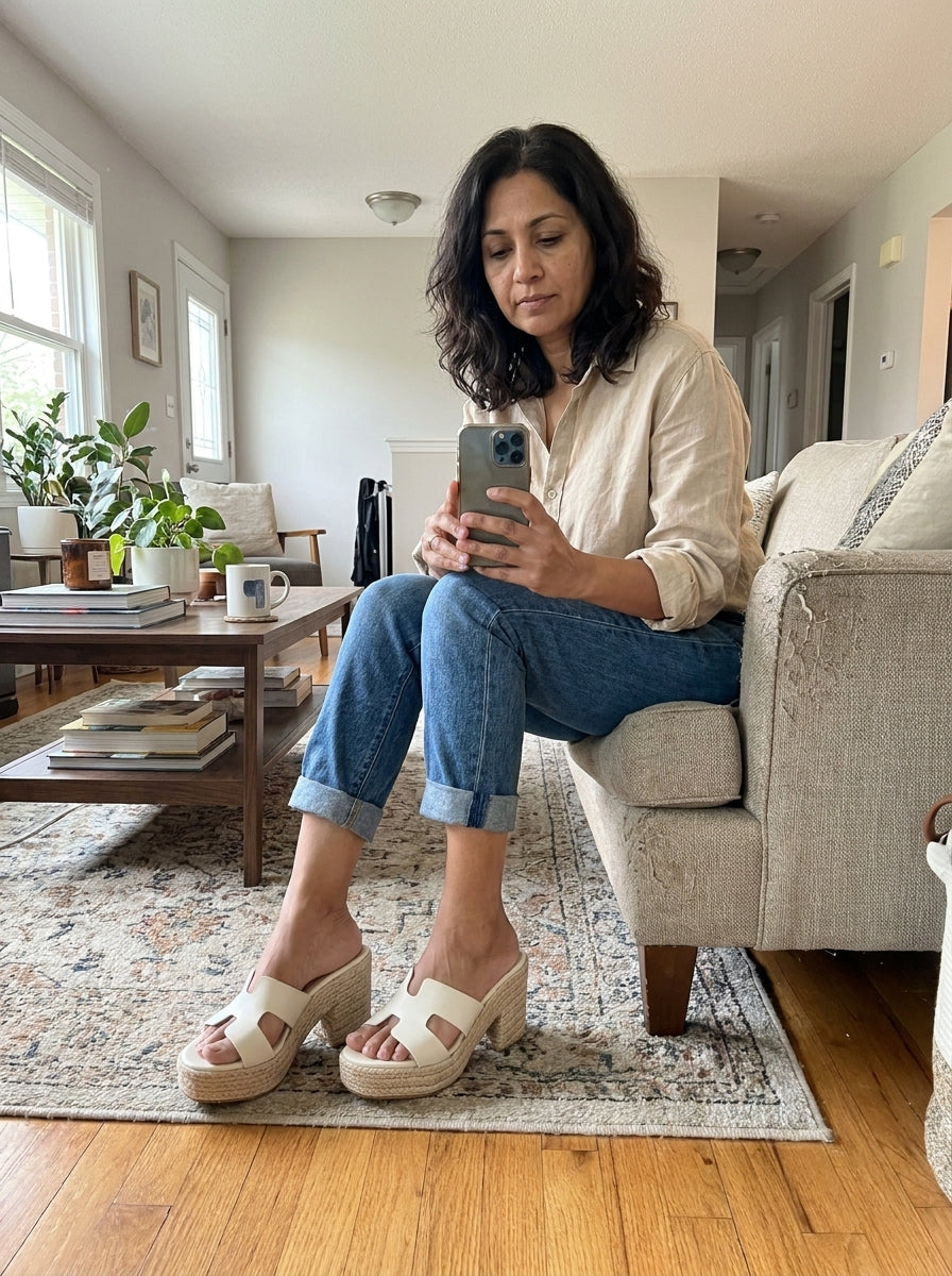 Vera Sandals - Block-Heel Leather