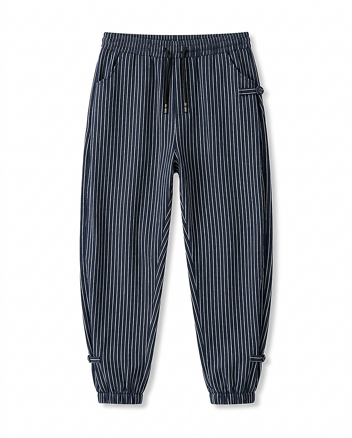 Porter Trousers - Relaxed Linen in Navy Pants men - profile front navy pants men