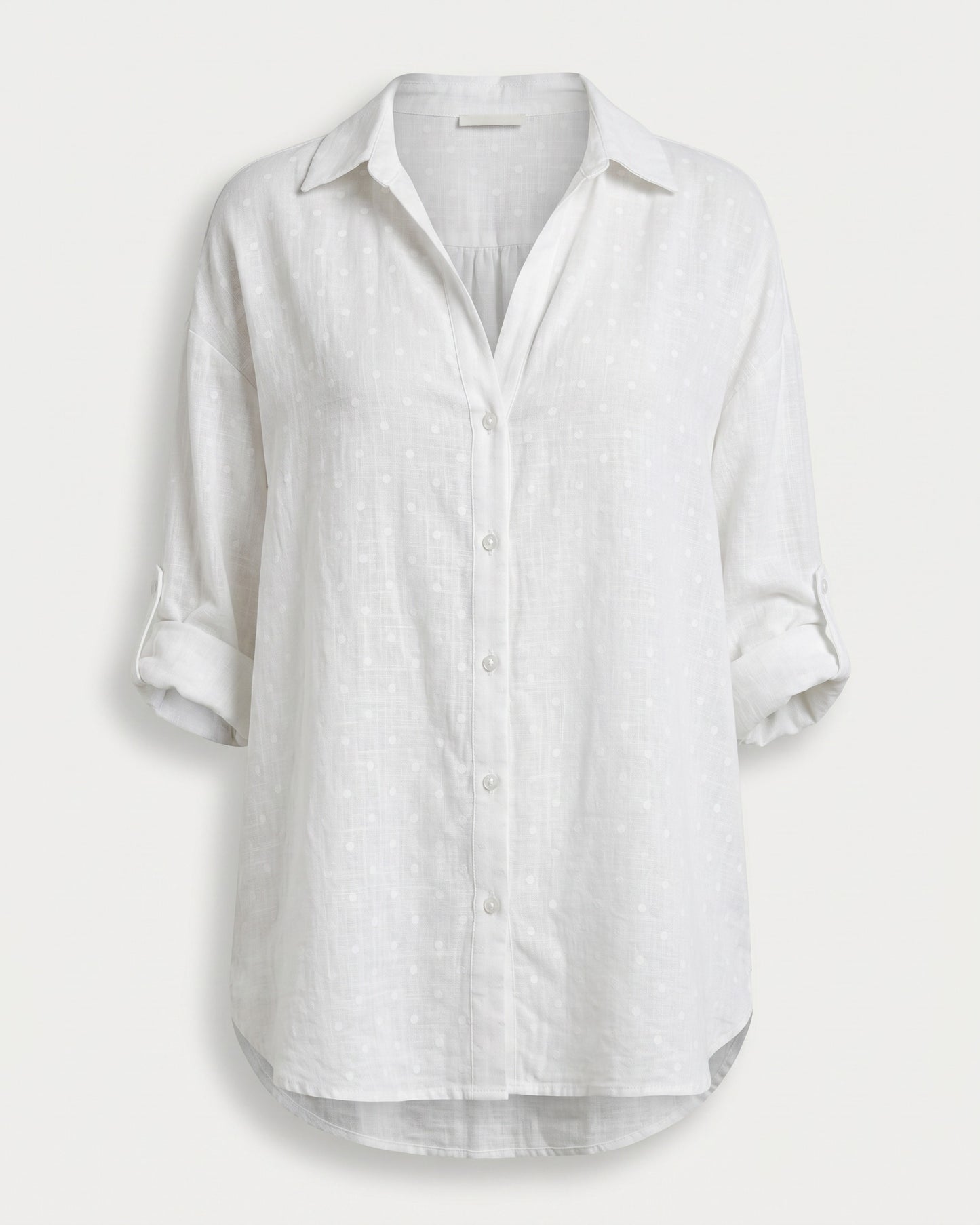 Mael Shirt - Relaxed Linen in Polka White