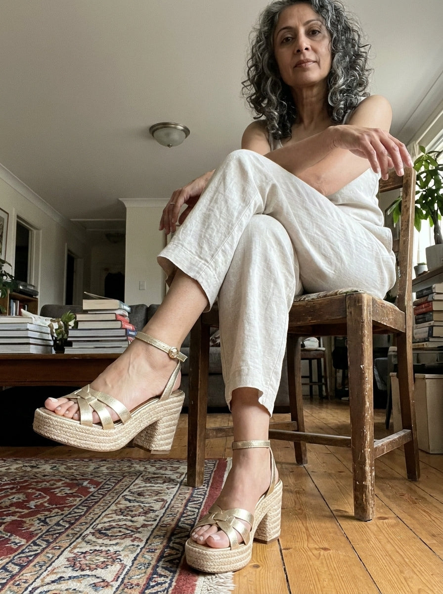 Sylvie Sandals - Square-Toe Block-Heel Leather — Rovelie photo drop Jul21