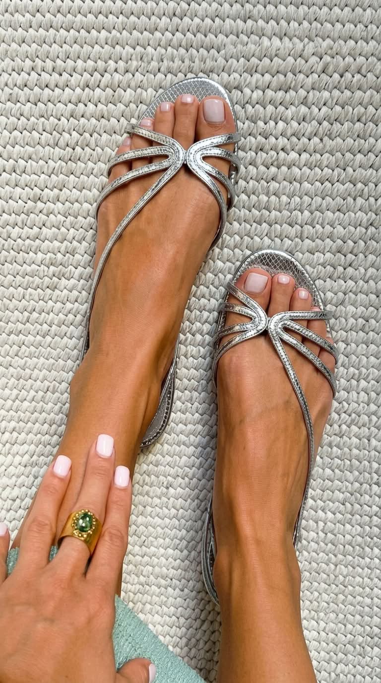 Delphine Sandals - Metallic Strap