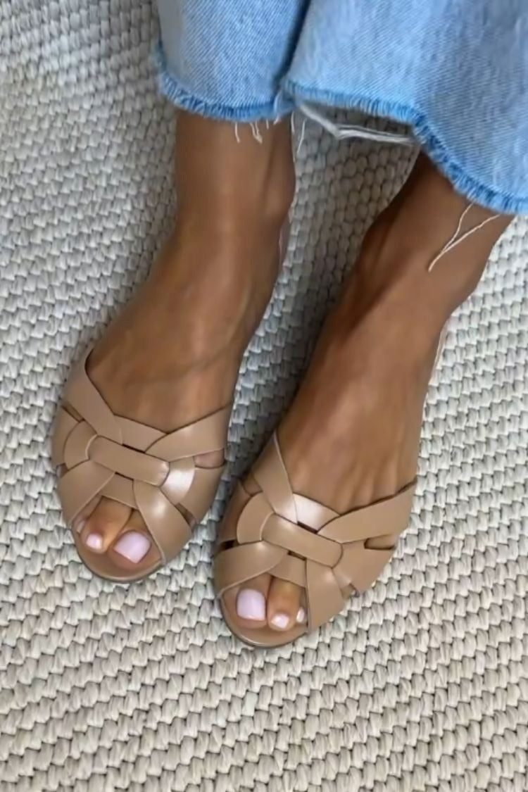 Serafine Sandals - Woven Cross-Strap