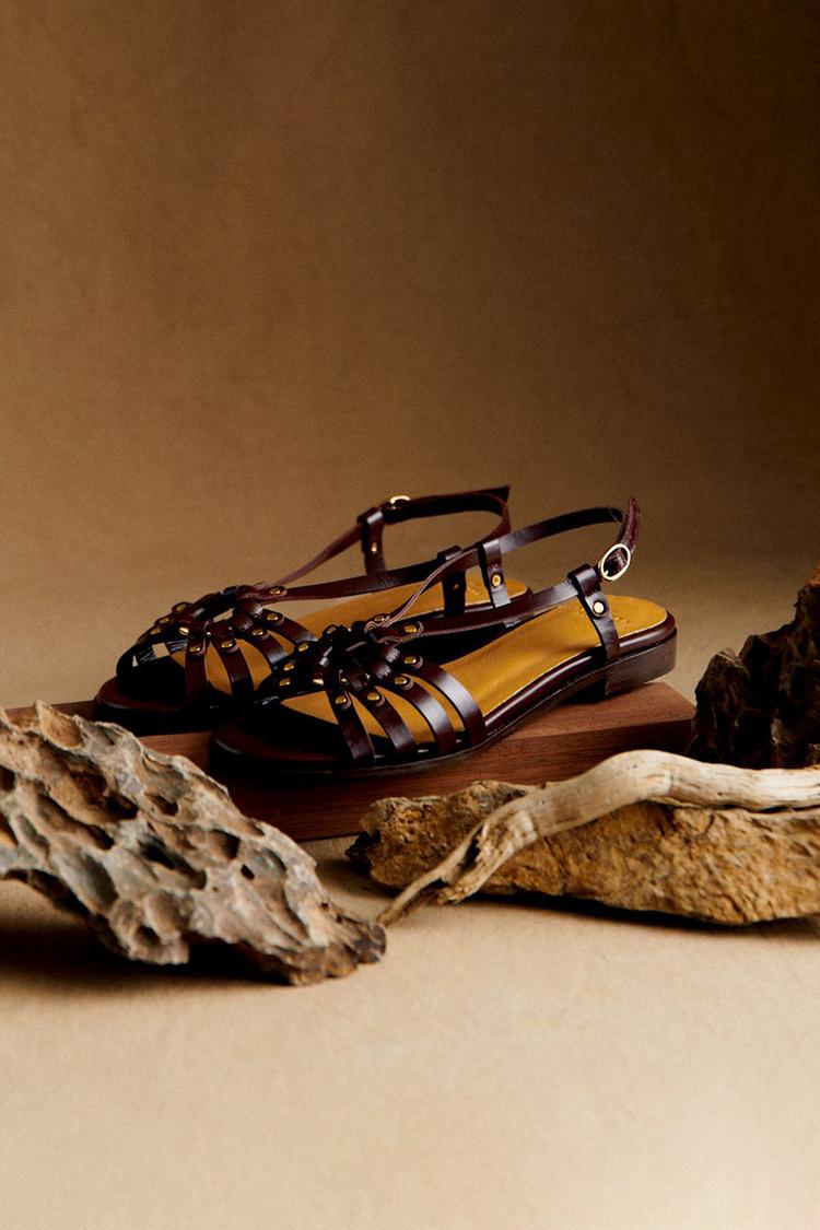 Livia Sandals - Studded Leather