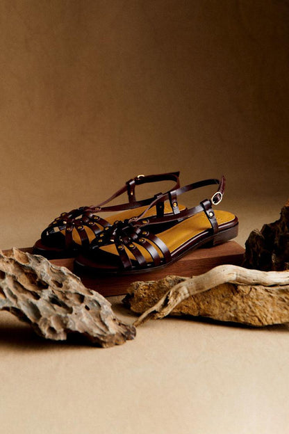 Livia Sandals - Studded Leather