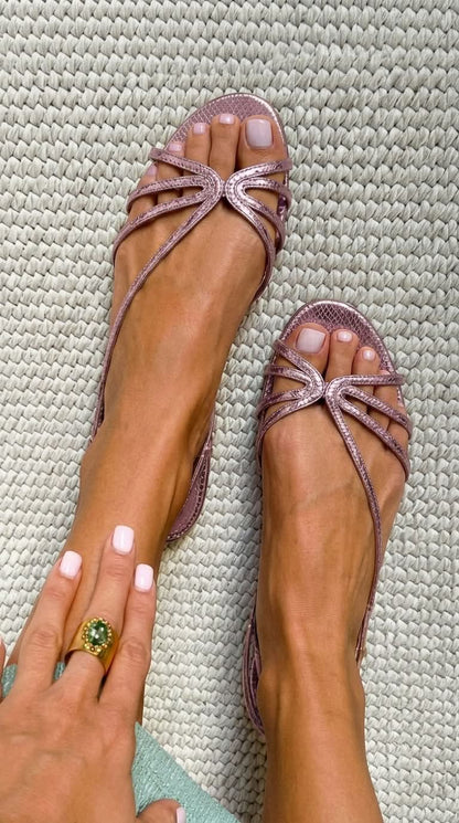 Delphine Sandals - Metallic Strap