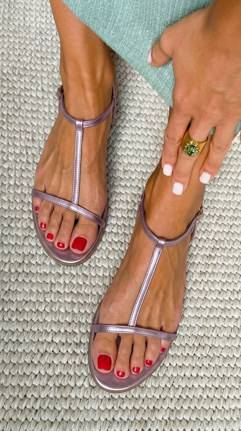 Rosalie Sandals - Metallic Strap