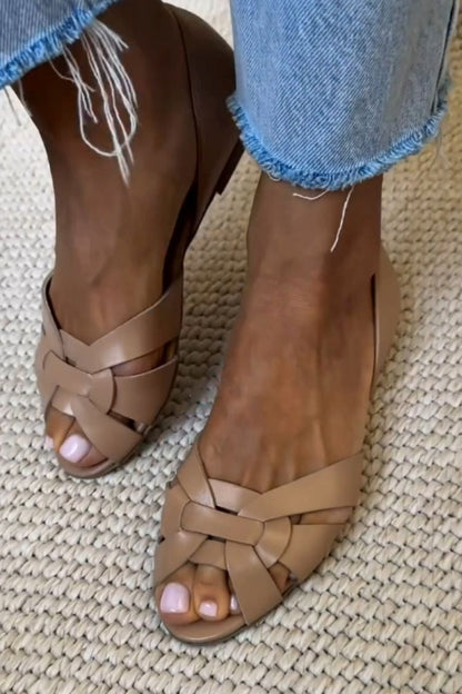 Serafine Sandals - Woven Cross-Strap
