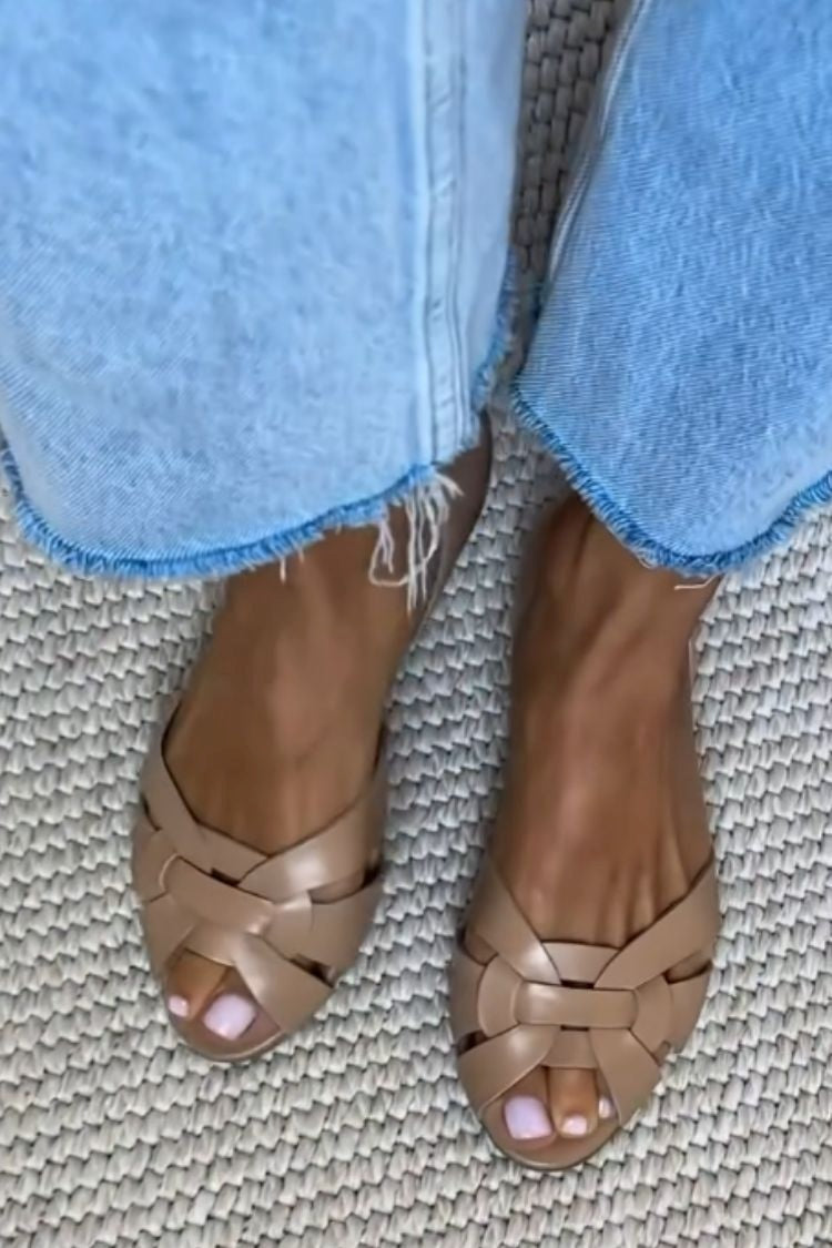 Serafine Sandals - Woven Cross-Strap