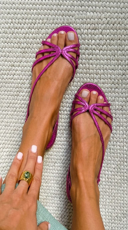 Delphine Sandals - Metallic Strap