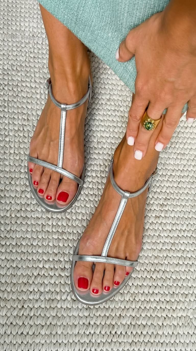 Rosalie Sandals - Metallic Strap