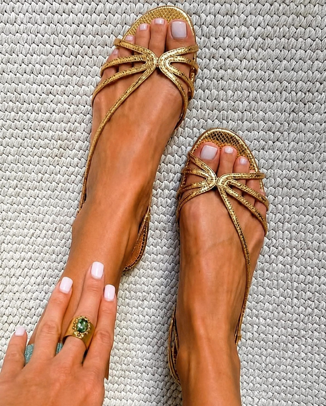 Delphine Sandals - Metallic Strap