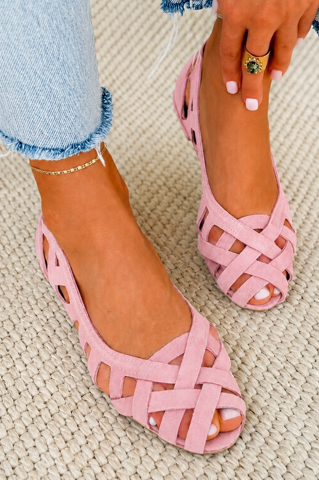 Camille Sandals - Braided Flat
