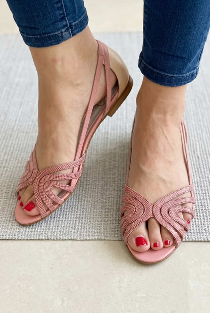 Eleonore Sandals - Metallic Peep-Toe