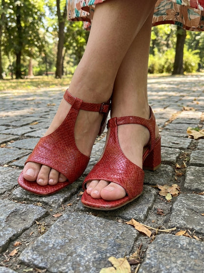 Alba Sandals - Low-Heel Metallic