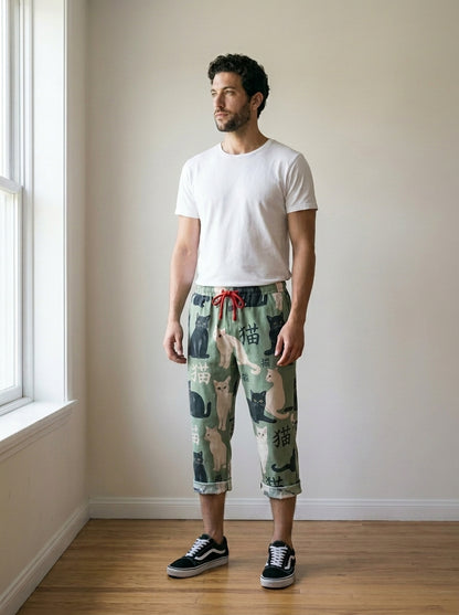 Pantalon 7/8 imprimé Neko Kaito