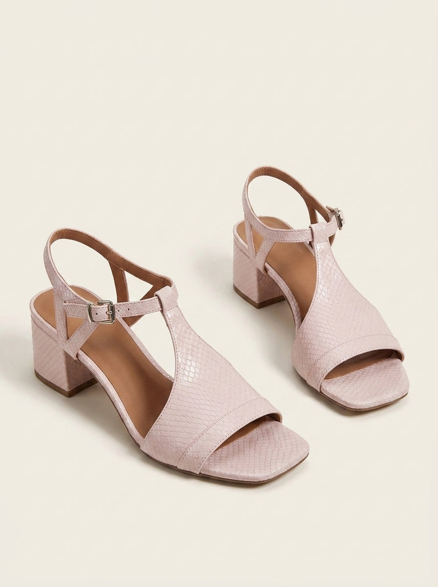 Alba Sandals - Low-Heel Metallic