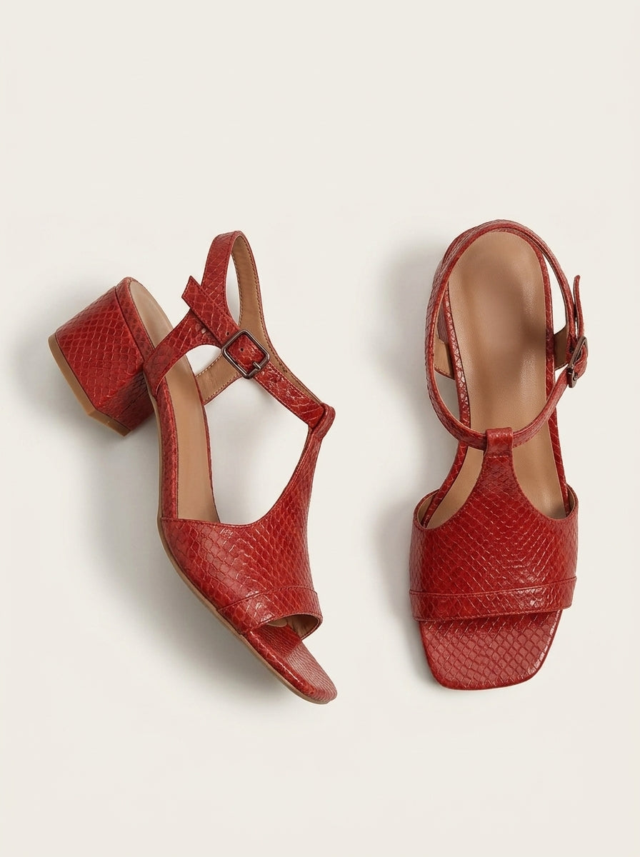 Alba Sandals - Low-Heel Metallic