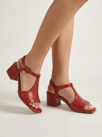 Alba Sandals - Low-Heel Metallic