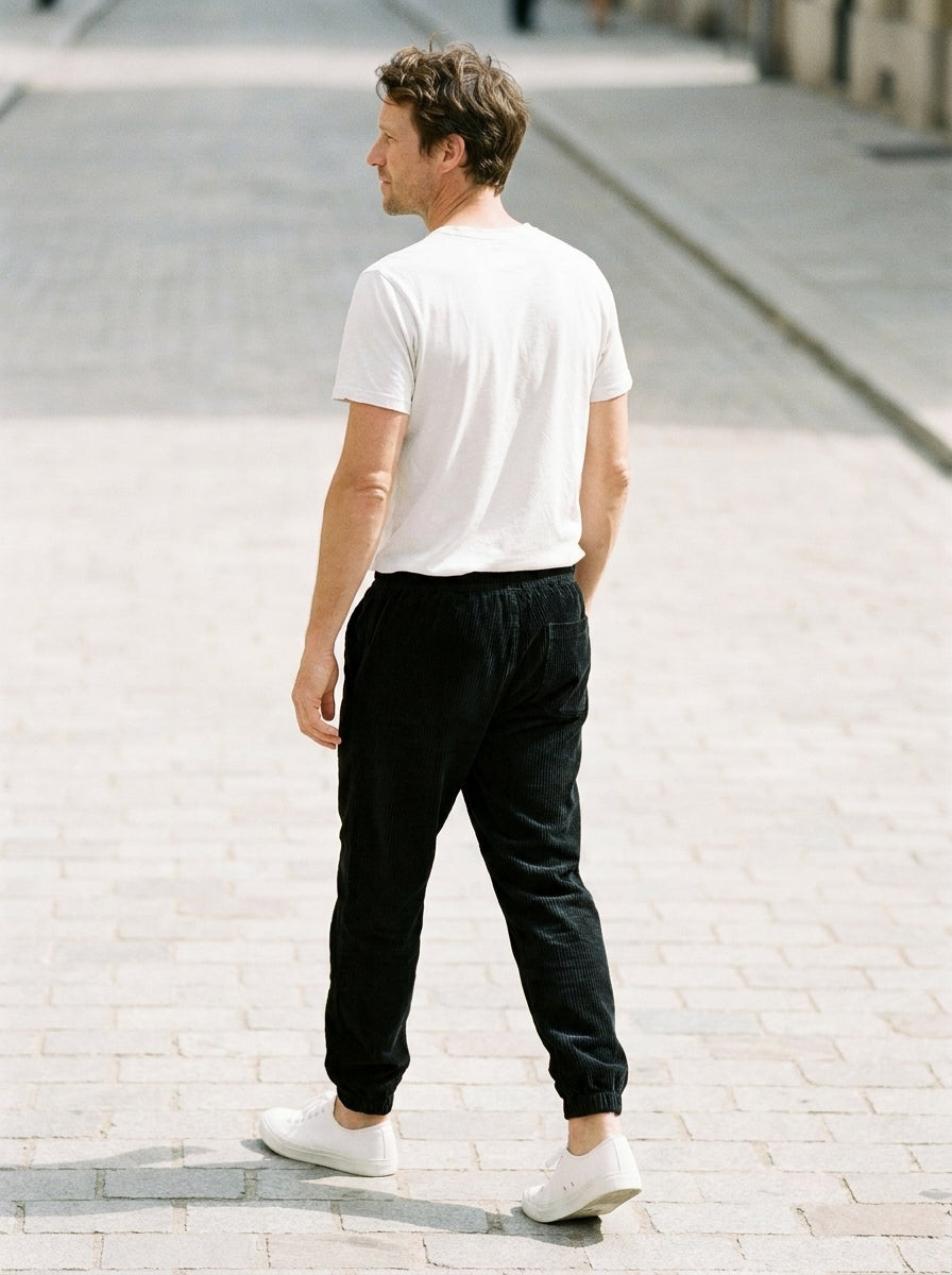 Haruki Corduroy Trousers - Black