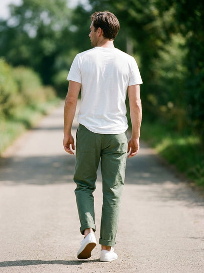 Hiroshi Trousers - Tailored Drawstring - Green
