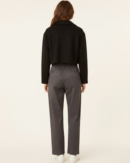 Oran Jacket - Zip in black - back fit