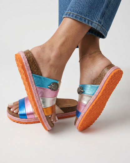 Cove Sandals - Platform in Beige - back fit