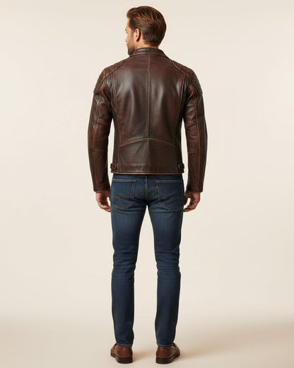 Lior Jacket - Faux Leather in Default - back fit