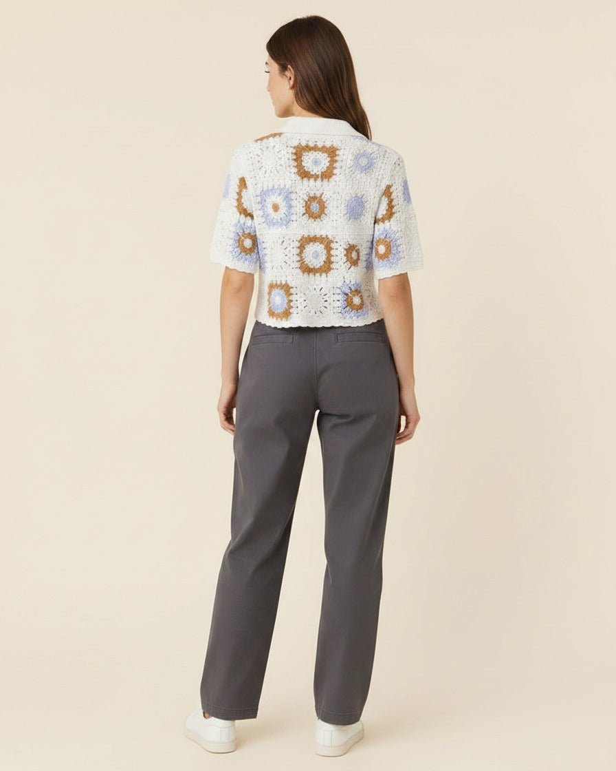 Riven Cardigan in WHITE - back fit