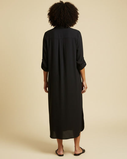 Aster Dress - Relaxed in Black - back fit