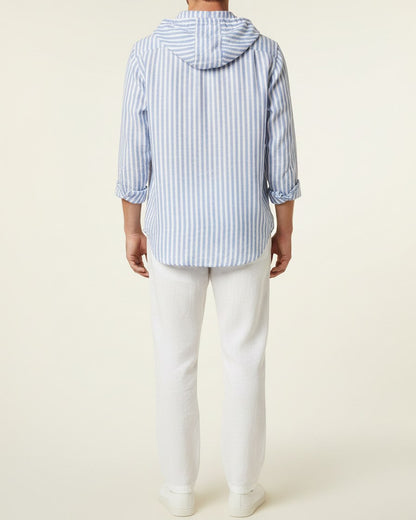 Tane Shirt - Linen in Blue - back fit