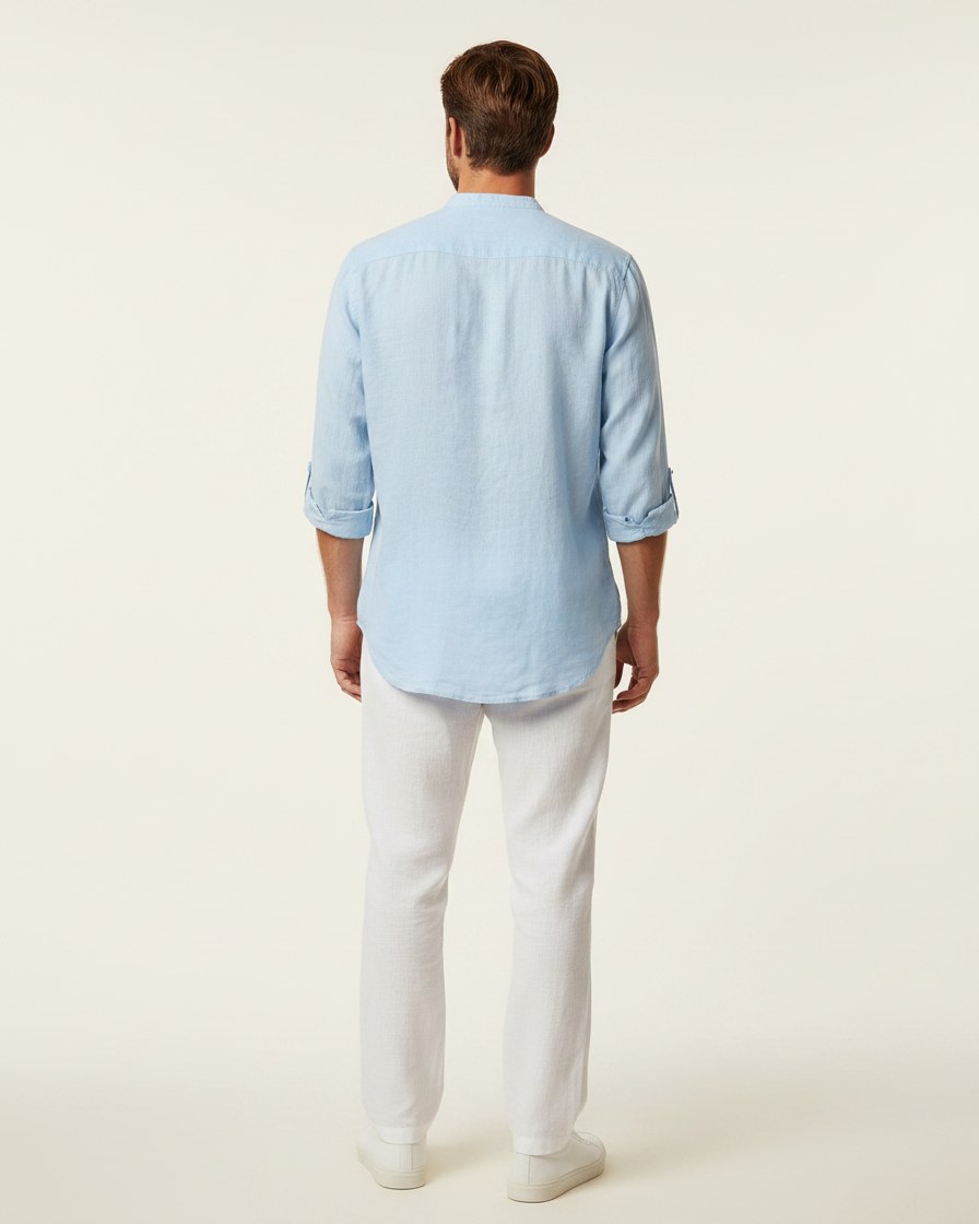 Vael Shirt - Relaxed Denim in Light Blue - back fit