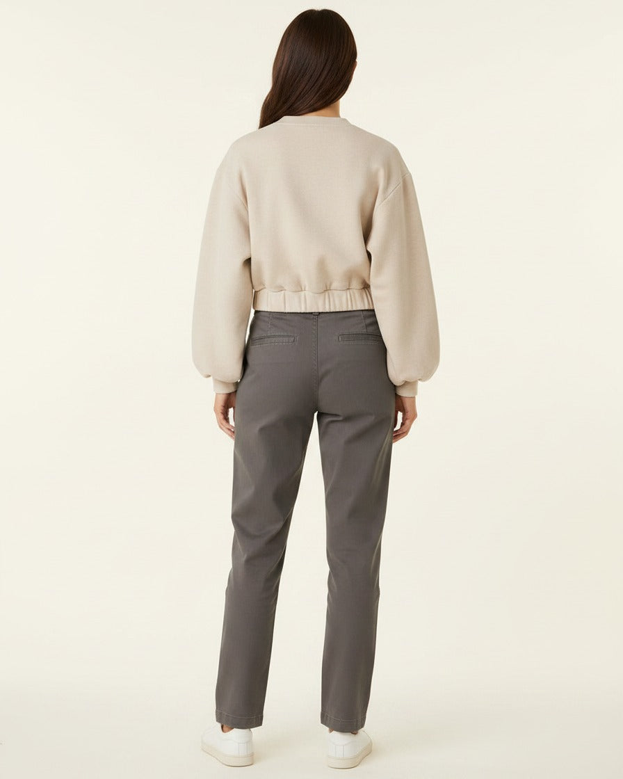 Jude Jacket - Zip in Beige - back fit