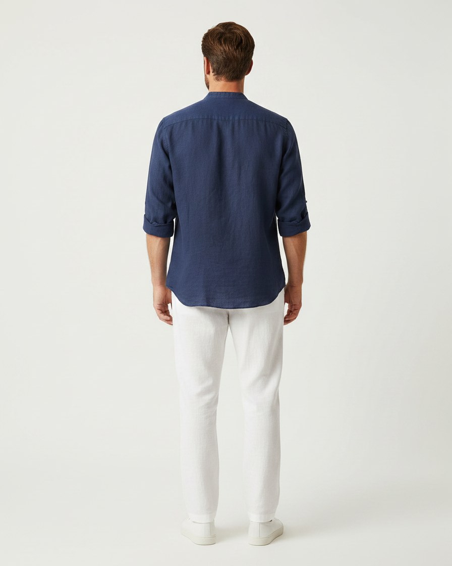 Wren Shirt - Linen in Default - back fit