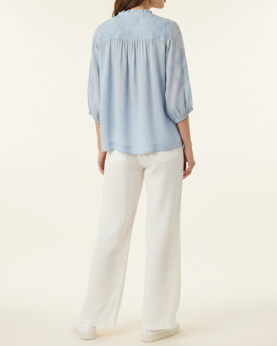 Marc Blouse - Linen in Blue - back fit