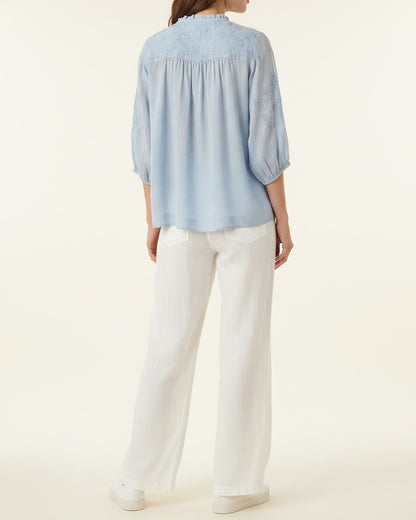Marc Blouse - Linen in Blue - back fit