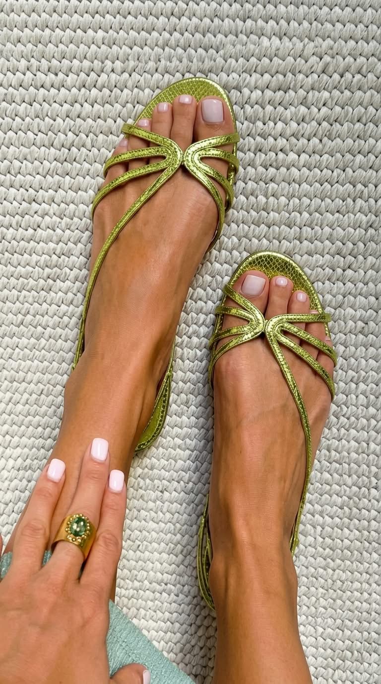 Delphine Sandals - Metallic Strap