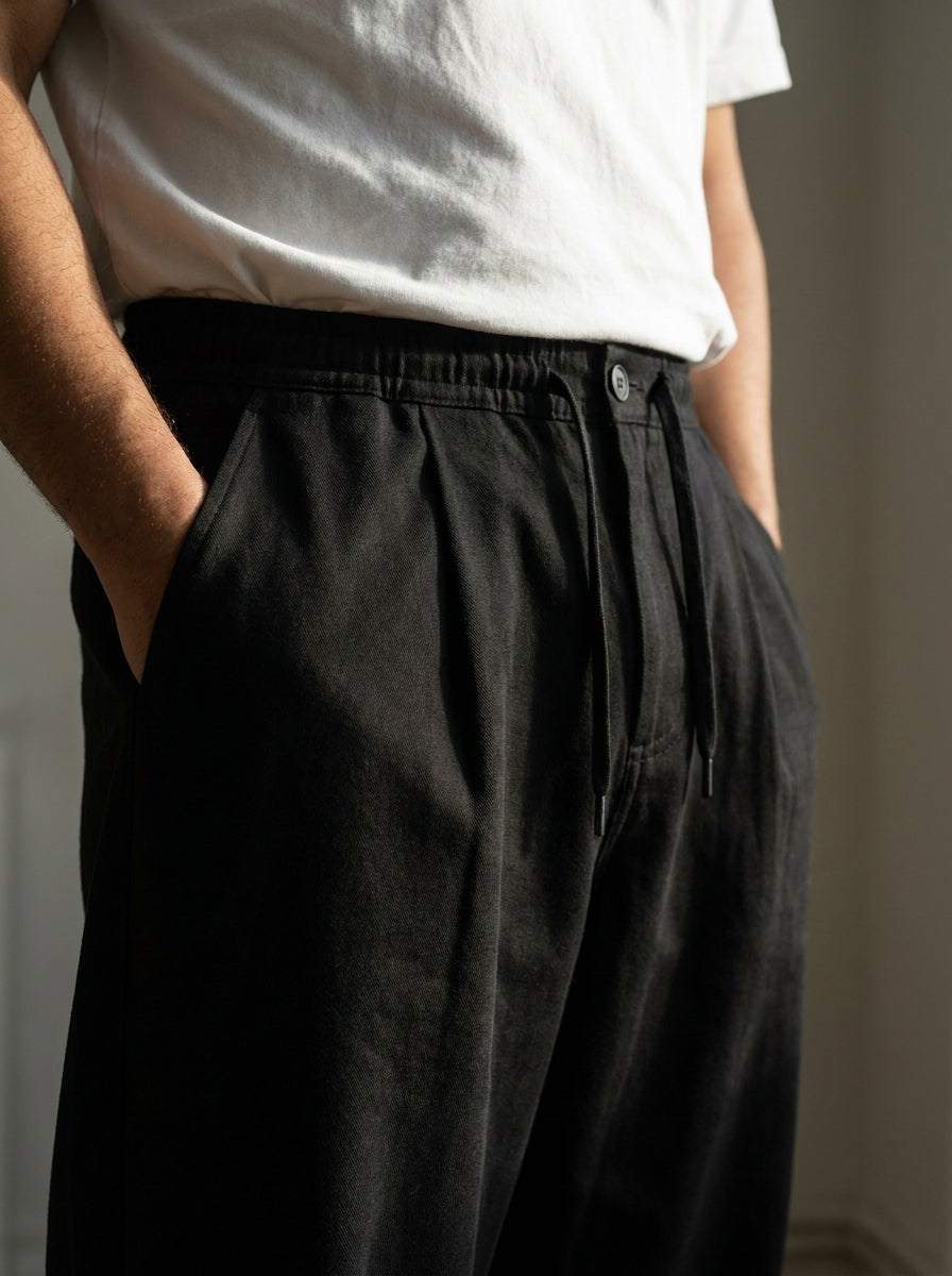 Seiryoku Trousers - Loose Cuffed - Black