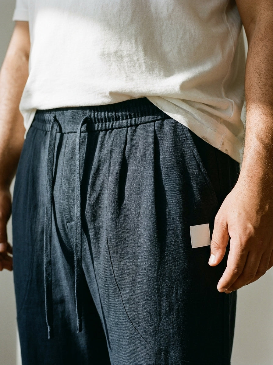 Kazekawa Trousers - Straight Crepe - Blue