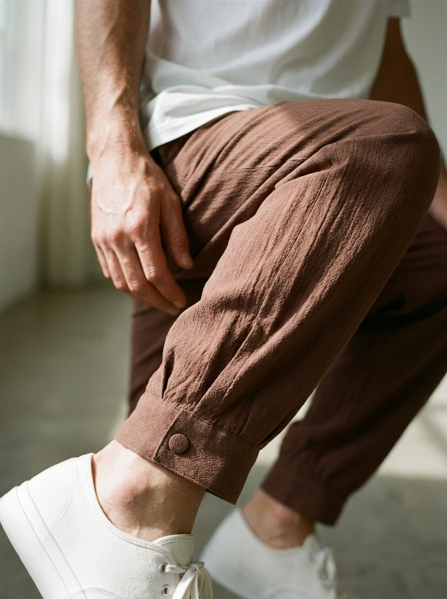 Makito Trousers - Everyday Drawstring - Brown
