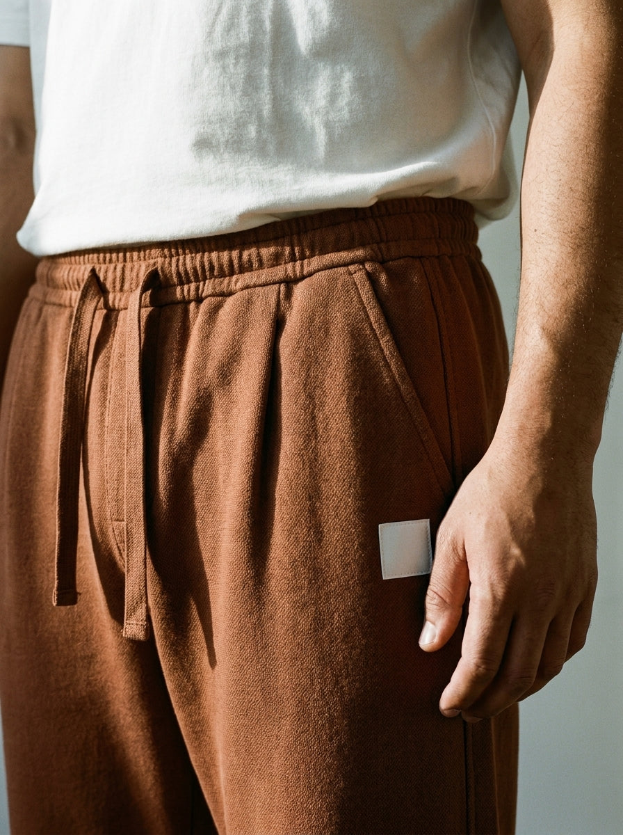 Kazekawa Trousers - Straight Crepe - Coffee Brown