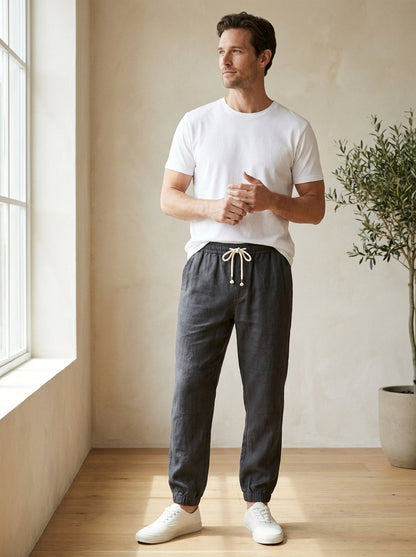 Yoshika Trousers - Relaxed Drawstring - Gray