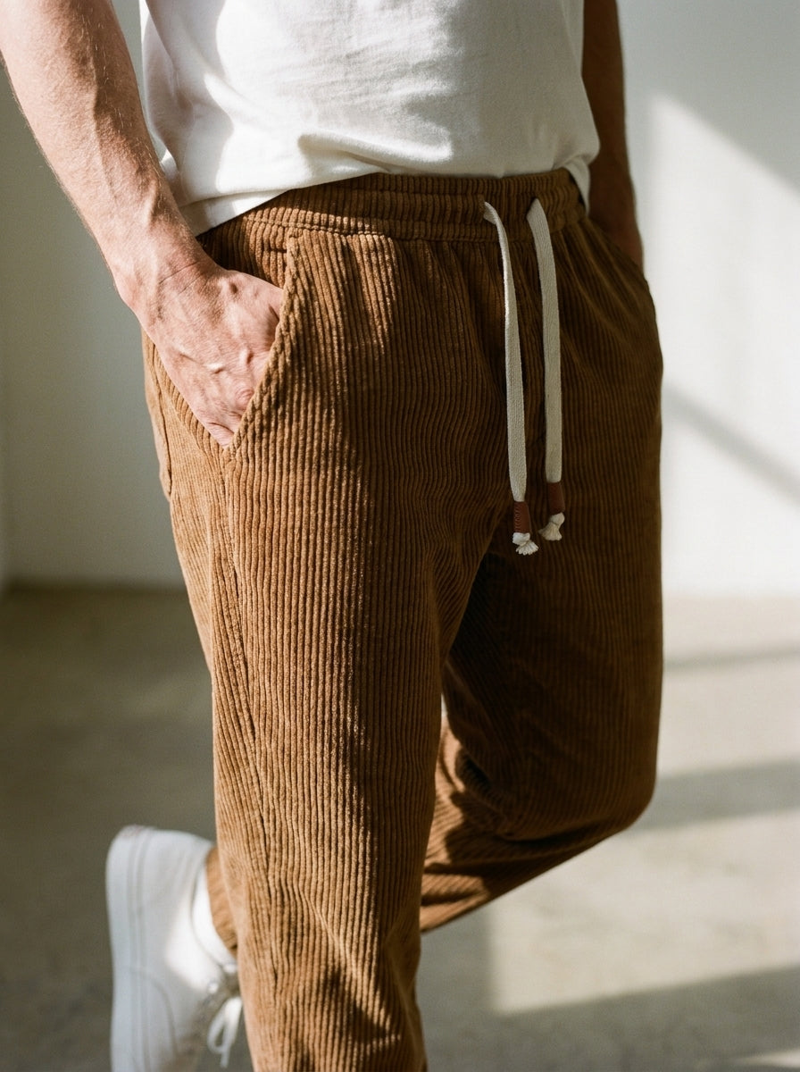 Haruki Corduroy Trousers - khakibrown
