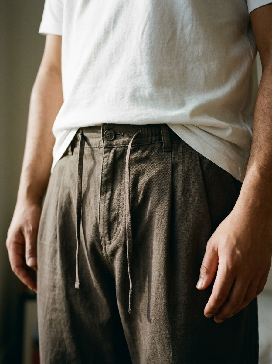 Seiryoku Trousers - Loose Cuffed - Stone
