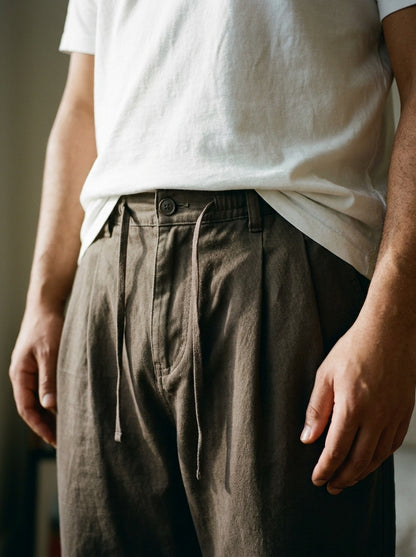 Seiryoku Trousers - Loose Cuffed - Stone