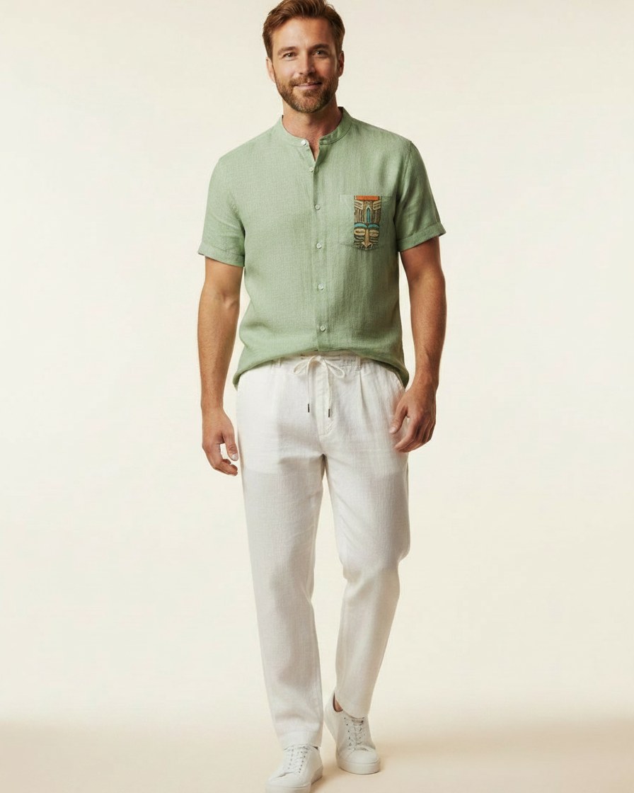 Idris T-Shirt - Linen in Aeh210