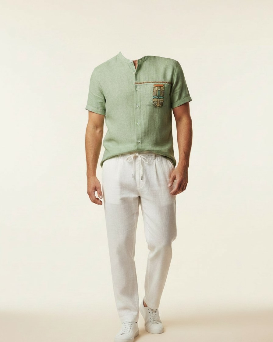 Idris T-Shirt - Linen in Aeh221