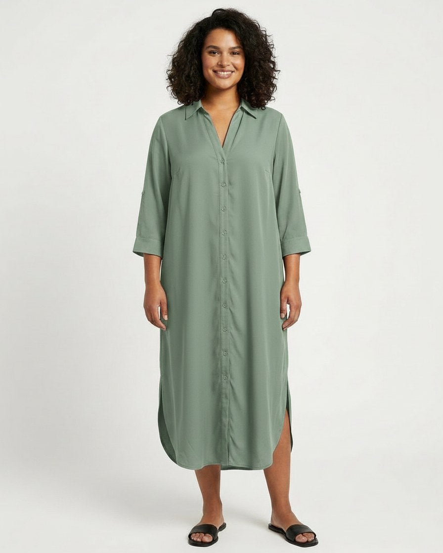 Aster Dress - Relaxed in Aquagroen