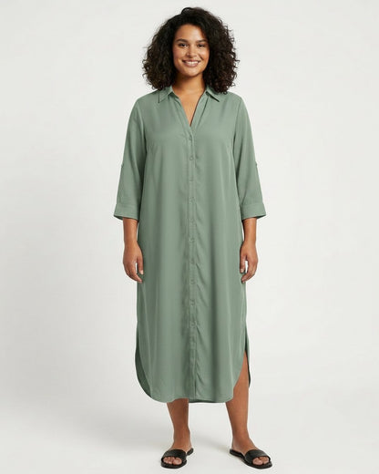 Aster Dress - Relaxed in Aquagroen