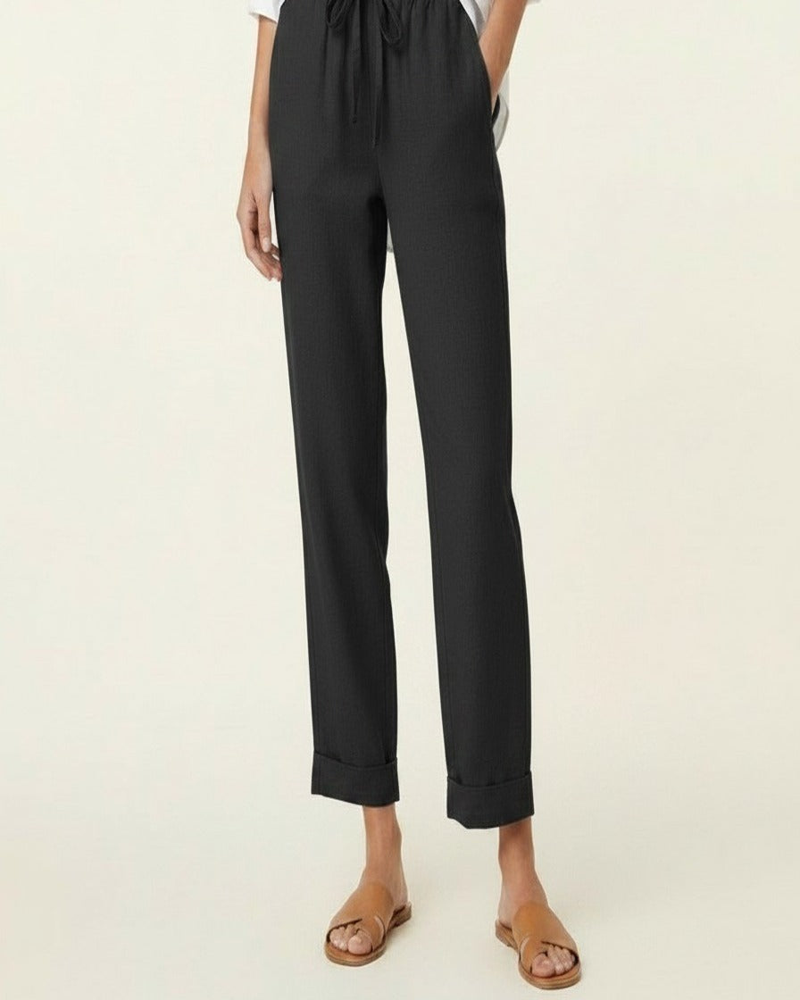 Orin Trousers - Straight-Leg Linen in Black