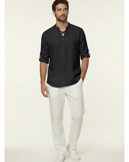 Kael Shirt - Linen in black